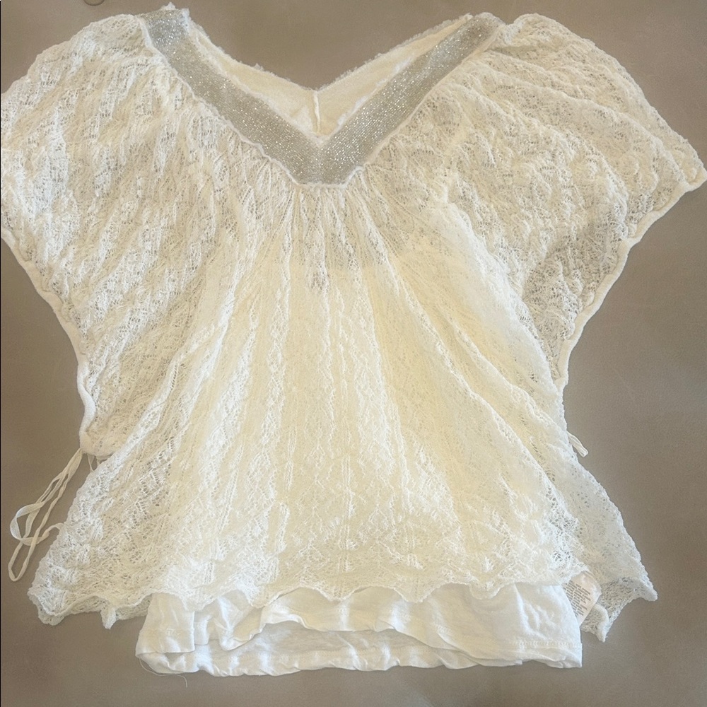 Chic White ivory Lace Women's Blouse